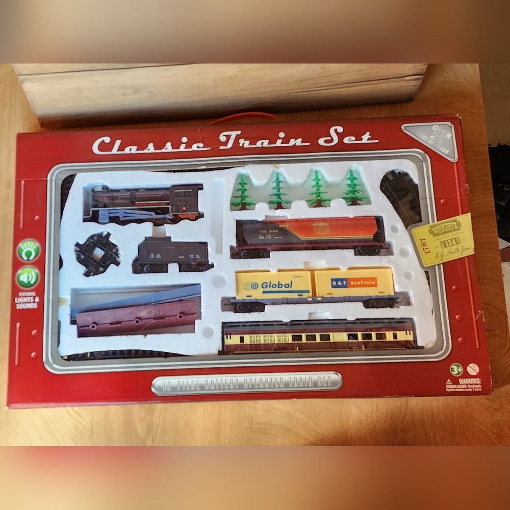 Classic 40-Piece Steam Engine Train Set with Lights and Sounds‼️